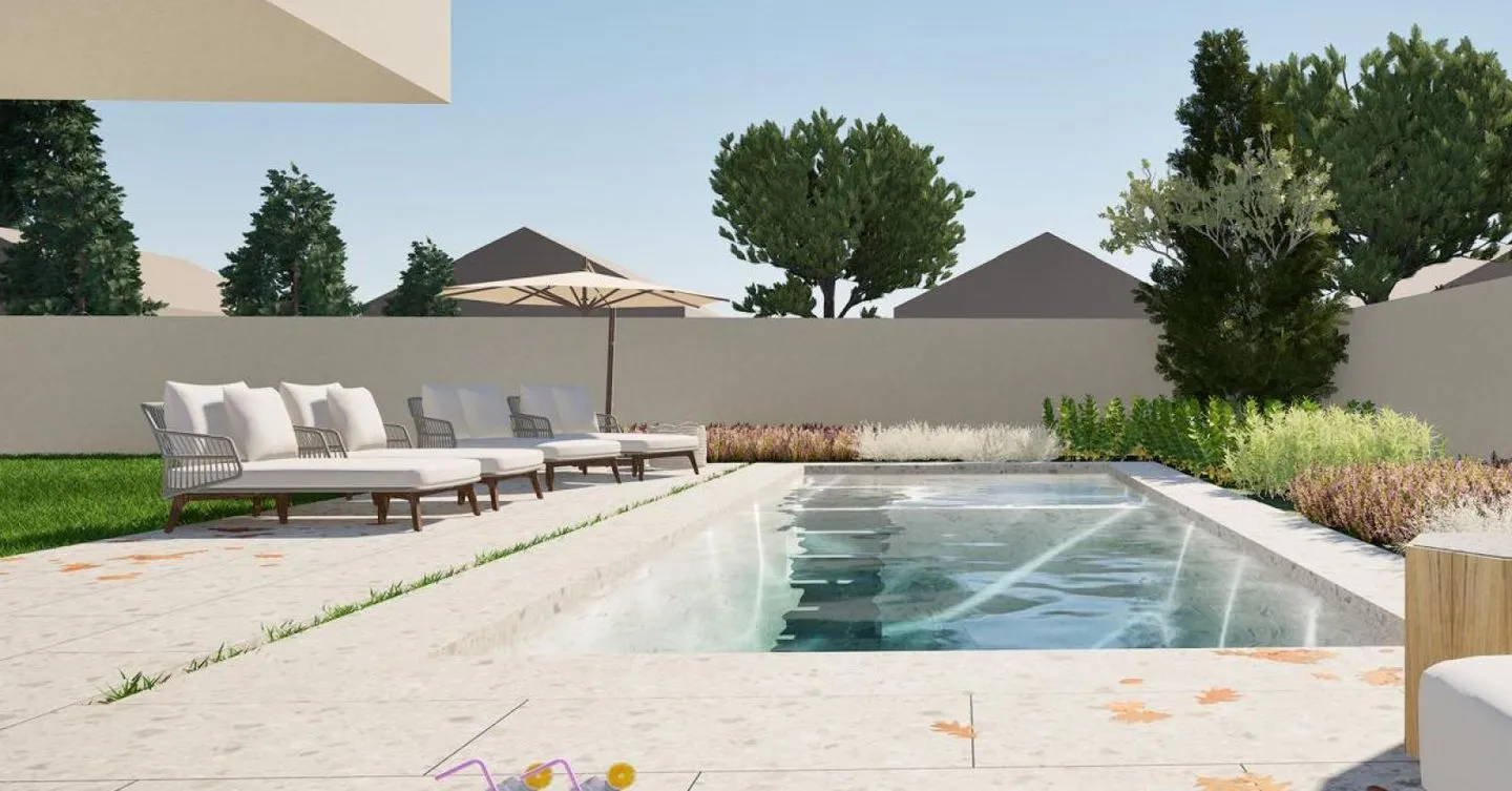 Villa nueva T5 con jardín y piscina en Birre